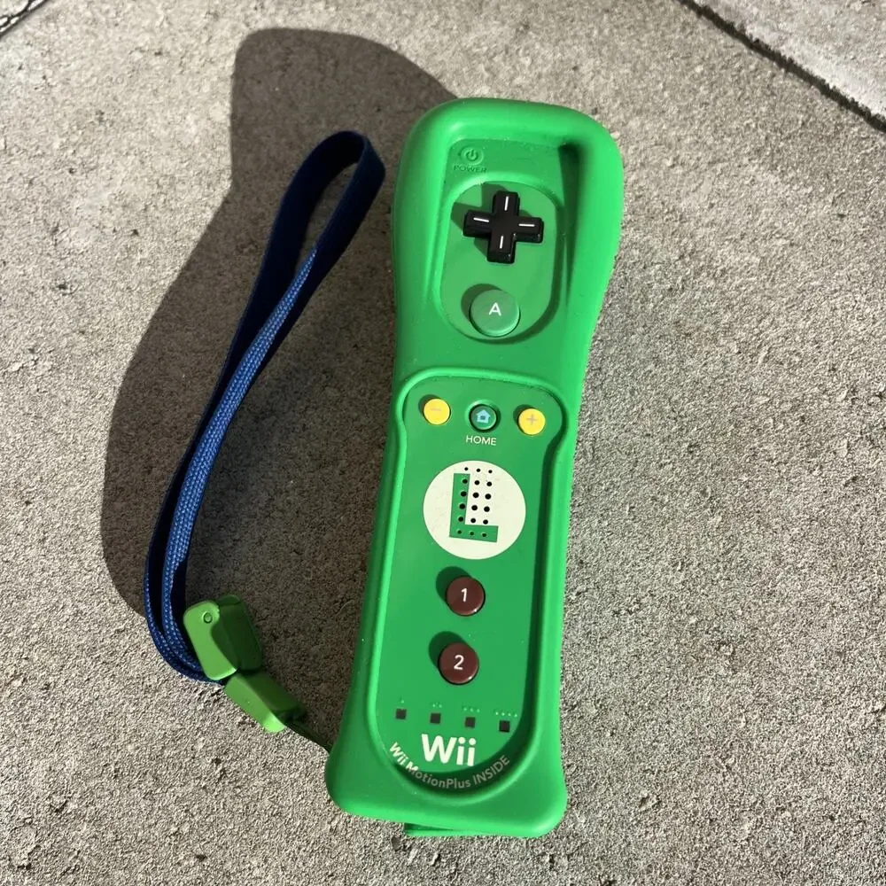 Nintendo Wii Wiimote Remote Motion Plus Controller Luigi Green Tested Working